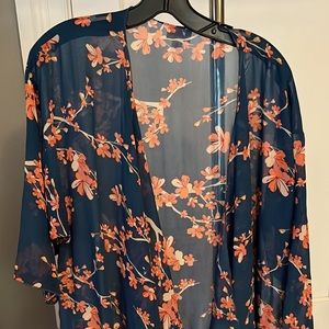 Lularoe cherry blossom print kimono style cardigan
